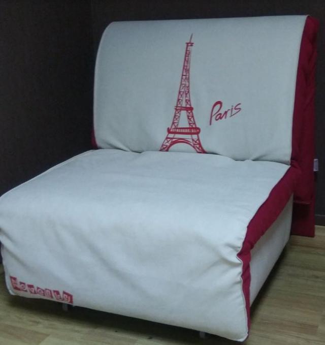 Кресло кровать Elegant 03 белый принт Paris (3)