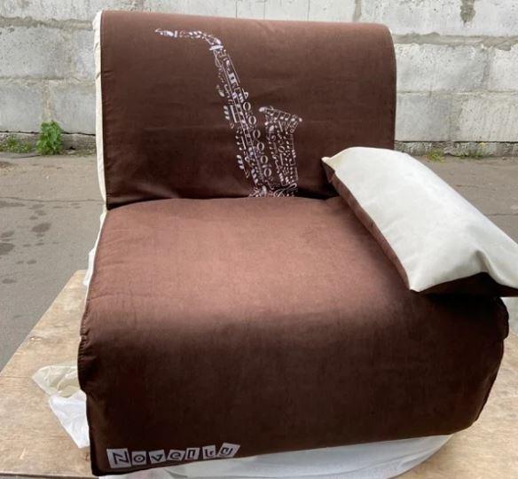 Кресло кровать Elegant 03 коричневый принт Saxophone (2)