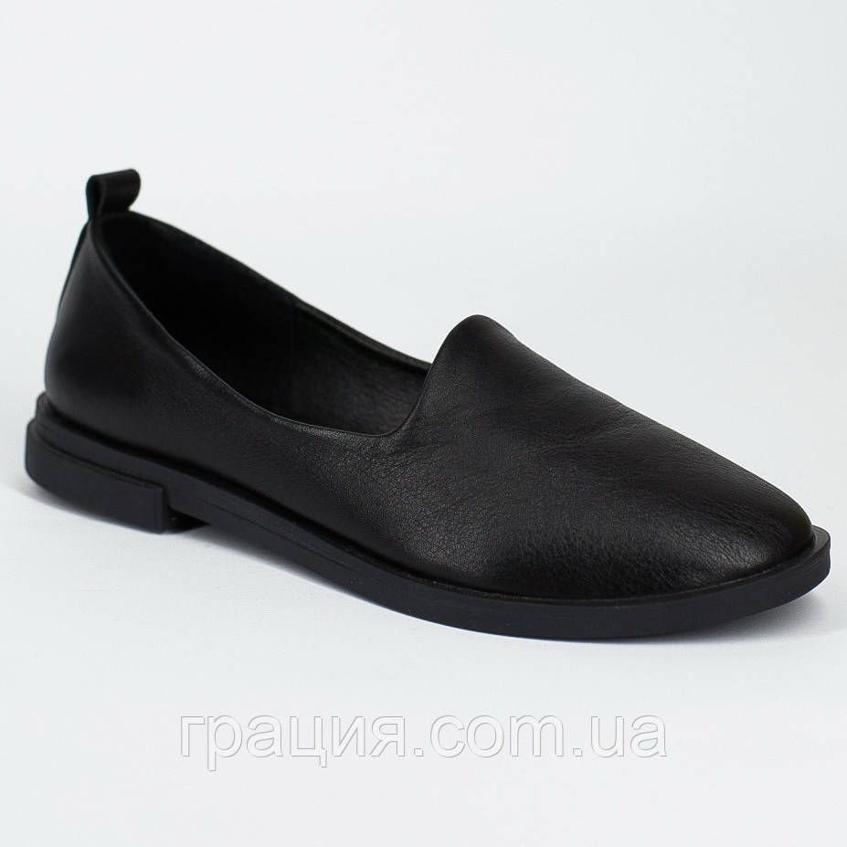 Кожаные женские модные туфли, мягкие, удобные, Черный