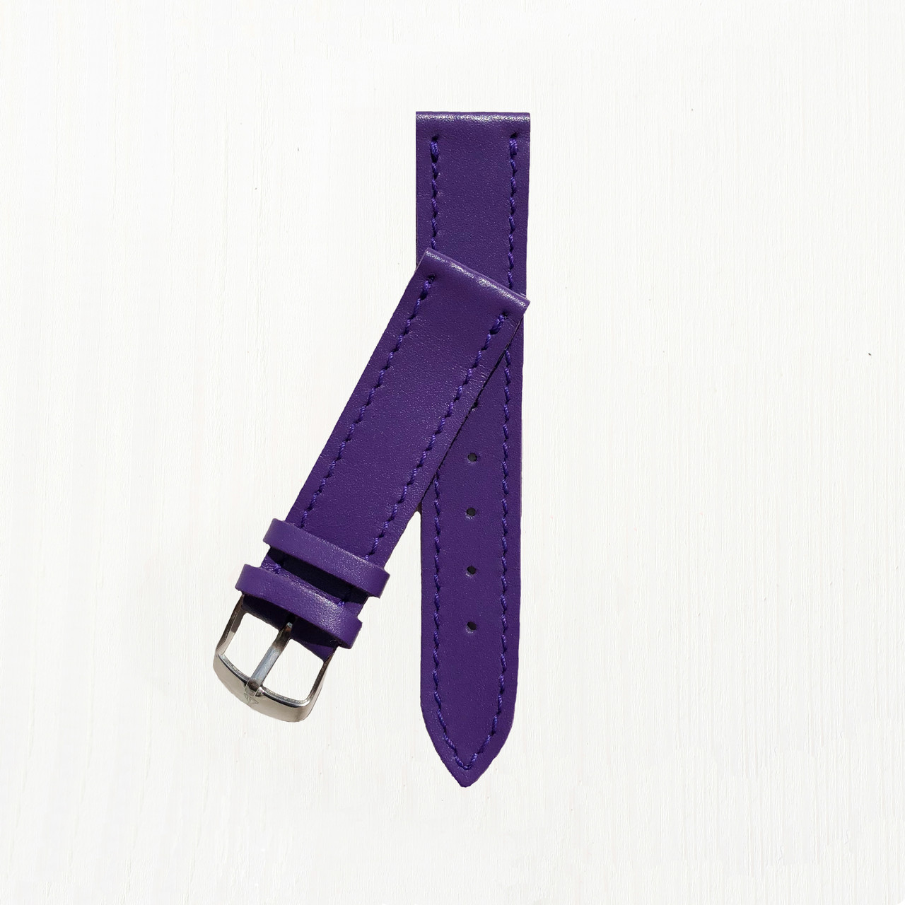 

Кожаный фиолетовый ремешок для часов 18мм оригинальный подарок прикольный