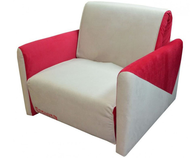 Кресло-кровать Max №3 белый с красным без принта