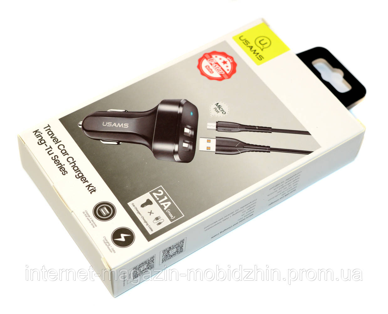 

АЗУ 2USB Usams C13 , 2.1A + USB Cable MicroUSB