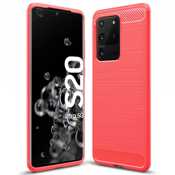 

Чехол-накладка Polished Carbon для для Samsung Galaxy S20 Ultra красный