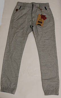 Котонові штани на хлопчика світло - сірі на манжеті Розмір 140 см, 146 см