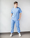 Медицинский костюм мужской Техас из премиум-коттона голубой, фото 7