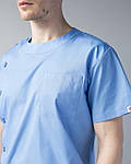 Медицинский костюм мужской Техас из премиум-коттона голубой, фото 10