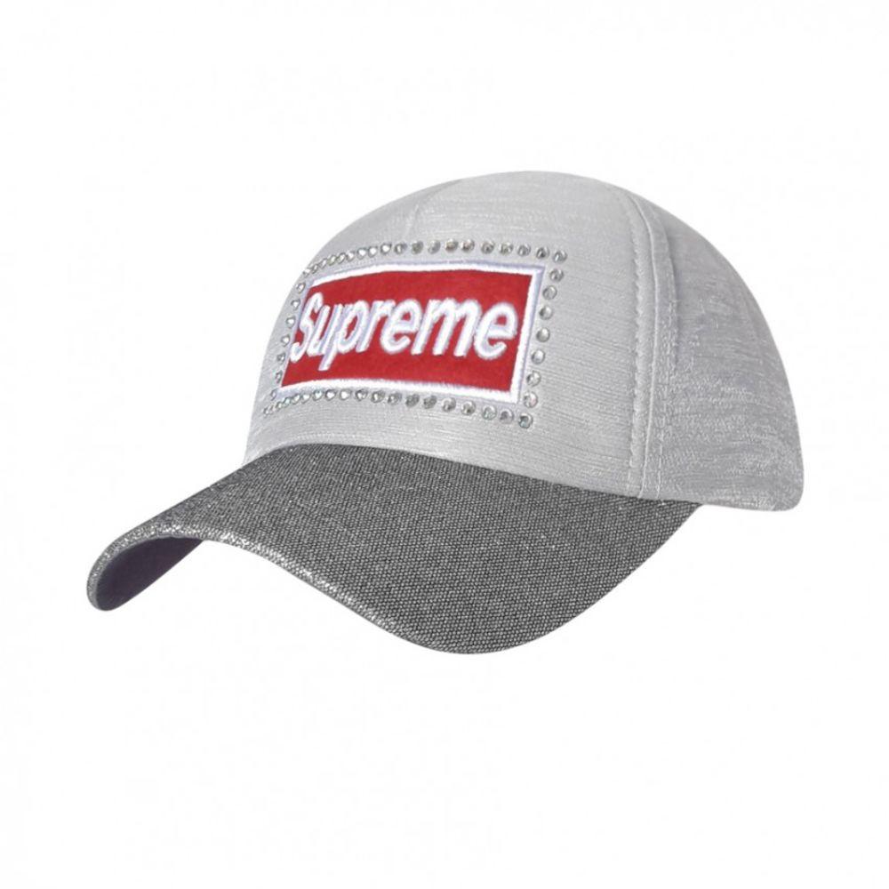 

Серебристая кепка со стразами Supreme, Серебристый