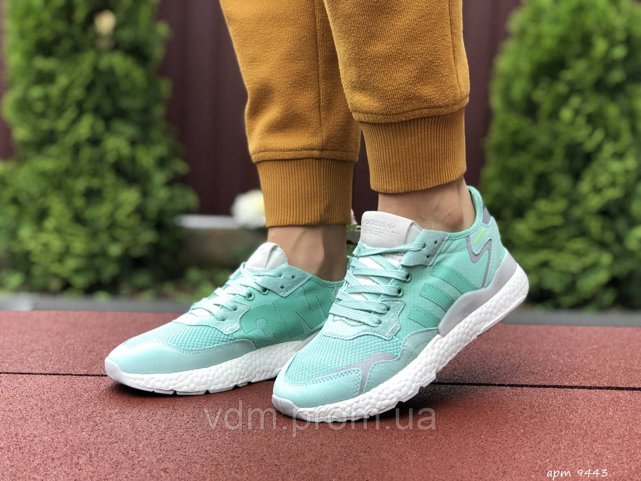 

Кроссовки женские Adidas Nite Jogger Boost в стиле Адидас Найт Джоггер, замша, код SD-9443. Мятные