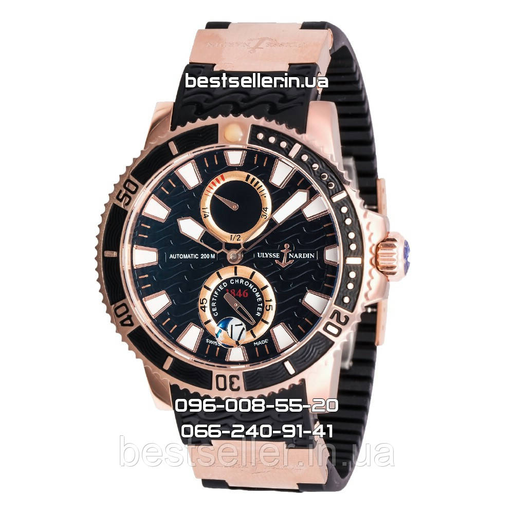 

Часы ULYSSE NARDIN DIVER AUTOMATIC 200m 45mm Gold/Black. Replica: AAA