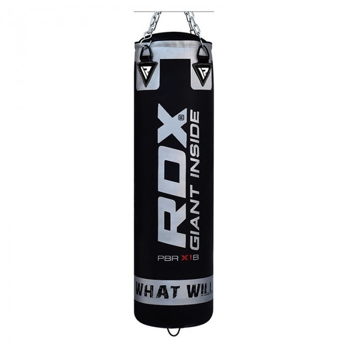🔥 Боксерський мішок RDX Leather Black 140 см 45-55 кг чорний
