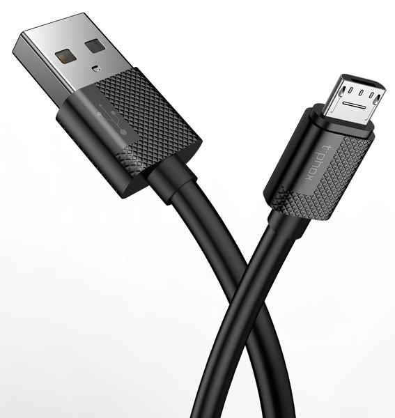 

Кабель T-PHOX Nets T-M801 Micro USB - 0.3m Black коротенький для повер банка