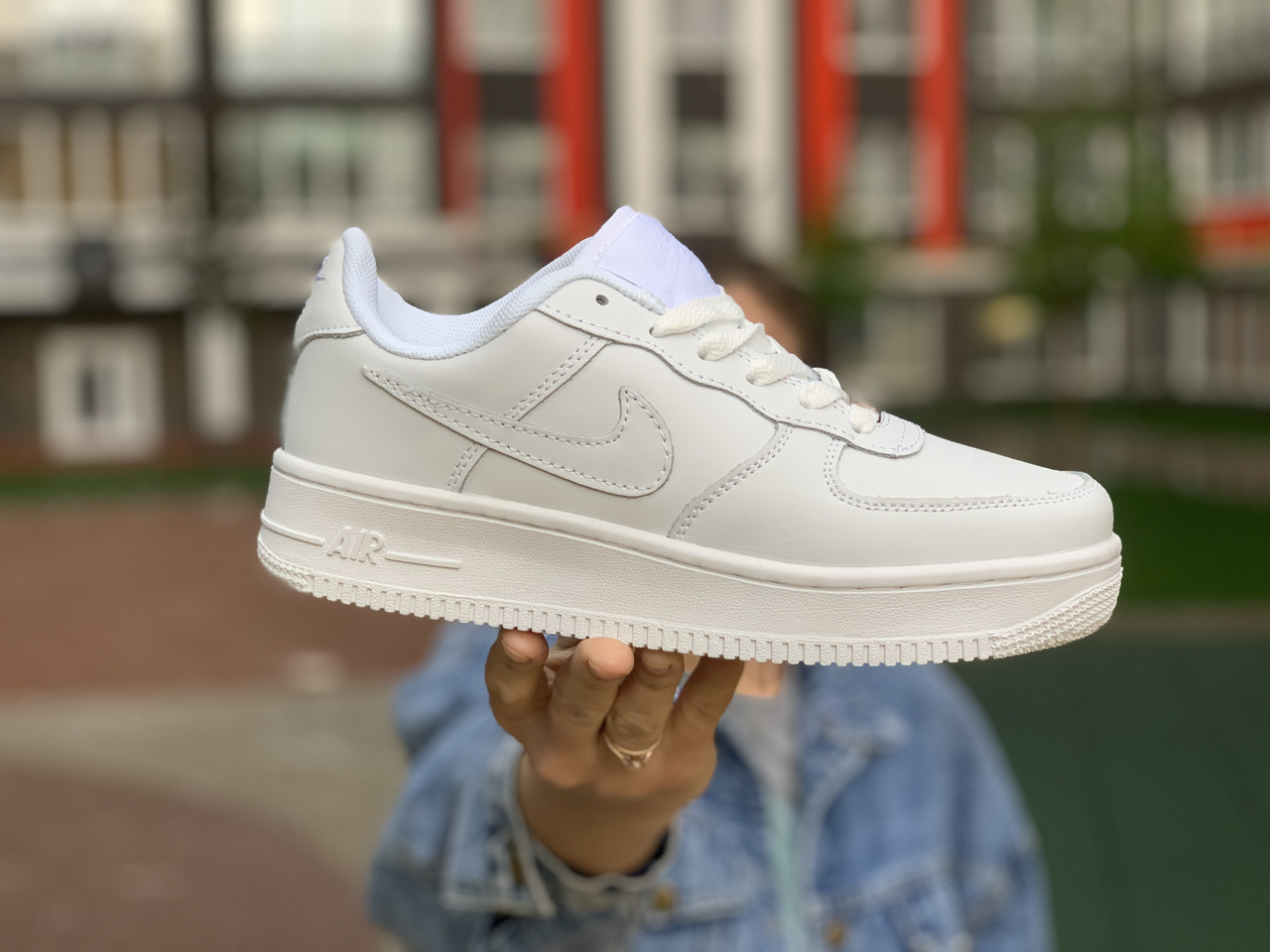 

Кроссовки белые низкие натуральная кожа Nike Air Force Найк Аир Форс (36,37,38,39,40,41), Белый