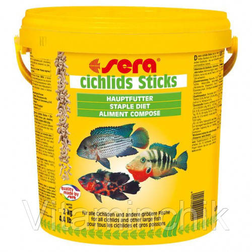 Sera Cichlids Sticks корм для цихлид и других больших рыб в гранулах, 
