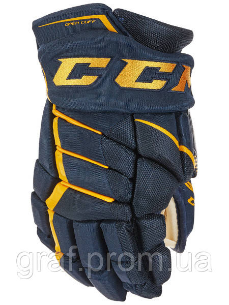 

Краги CCM JETSPEED FT390 JR подростковые, Размер 10", синий/золотой, JS390-SR-NG-10