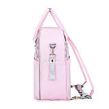 Сумка-рюкзак для мамы Mommore розовая водостойкая (FB0090208A012MM) + коврик для пеленания, фото 6