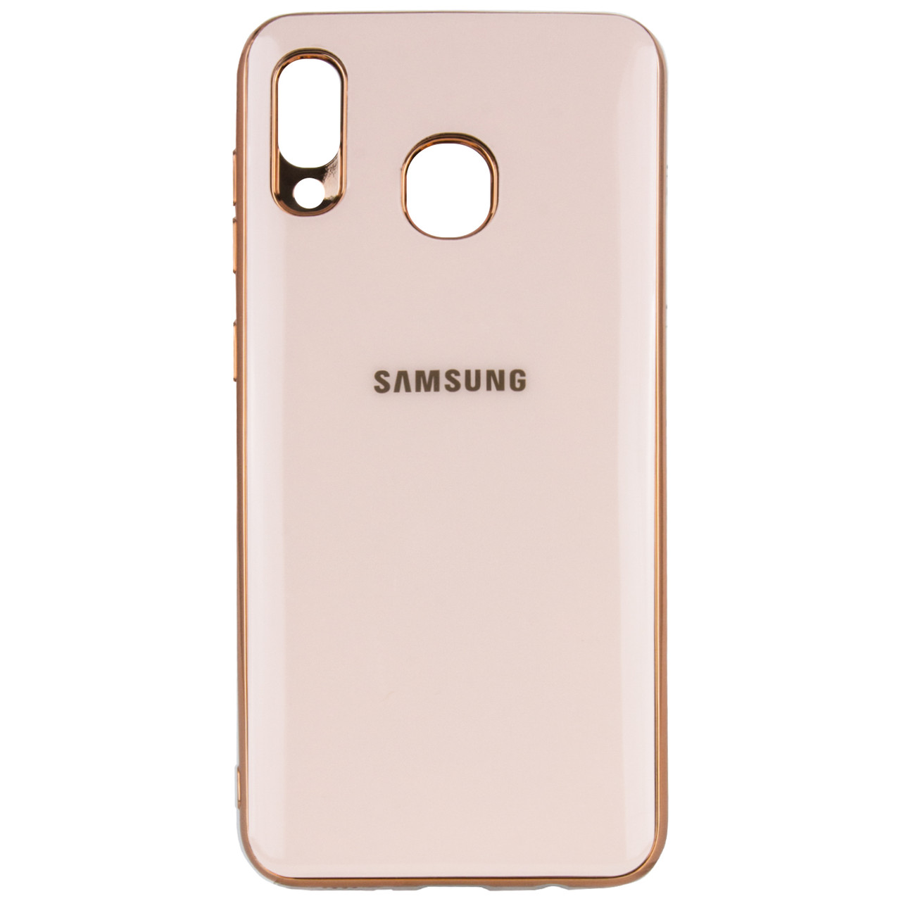 

Противоударный Чехол накладка Epik Glossy Logo NEW для Samsung Galaxy A20 / A30 Розовый / Rose Gold