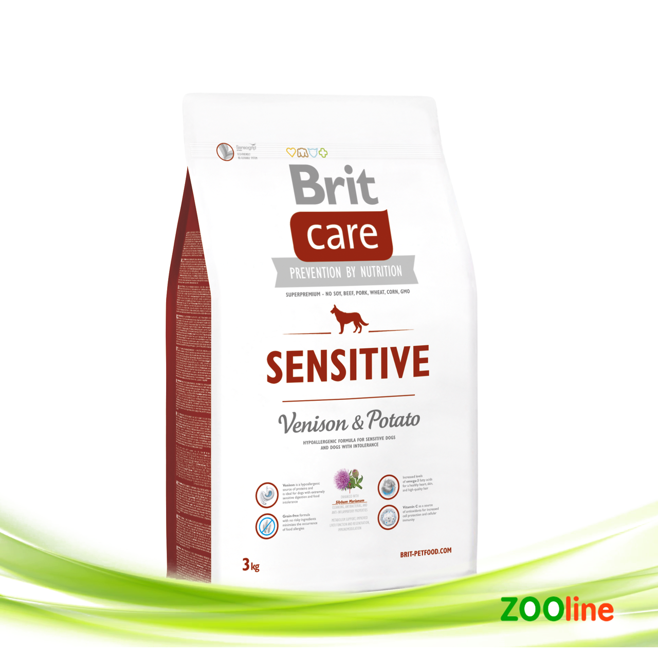 

Корм для взрослых собак всех пород с олениной Брит каре Brit Care Sensitive Venison&Potato 12кг