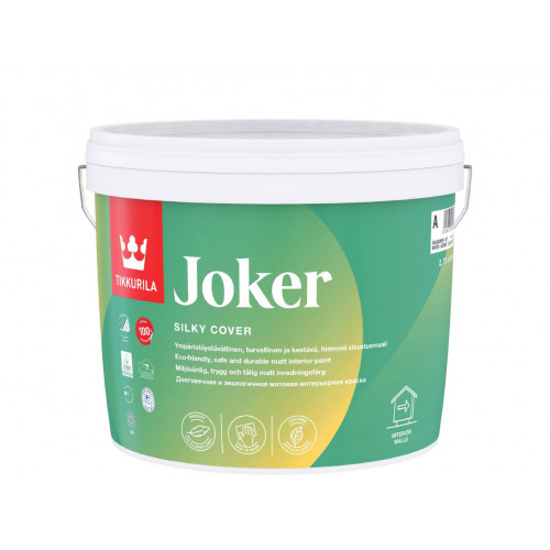 

Краска интерьерная Джокер Joker Tikkurila белая, Белый