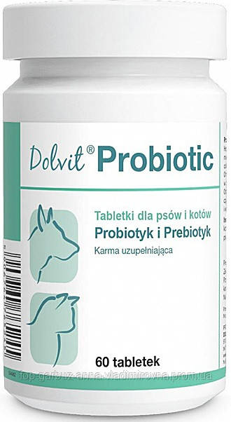 

Dolfos (Дольфос) DOLVIT PROBIOTIC (ДОЛВИТ ПРОБИОТИК) Вит-Мин. корм добавка для собак и кошек 60 табл (60 г)