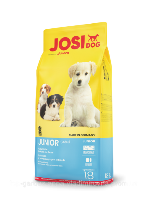 

Josera JosiDog Junior 25/13 сухой корм для щенков и юниоров всех пород 18 кг