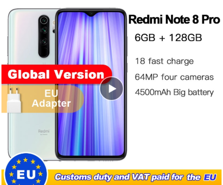 Xiaomi Redmi Note 8 Pro Global Version с NFC 6/128 Gb 6.53
