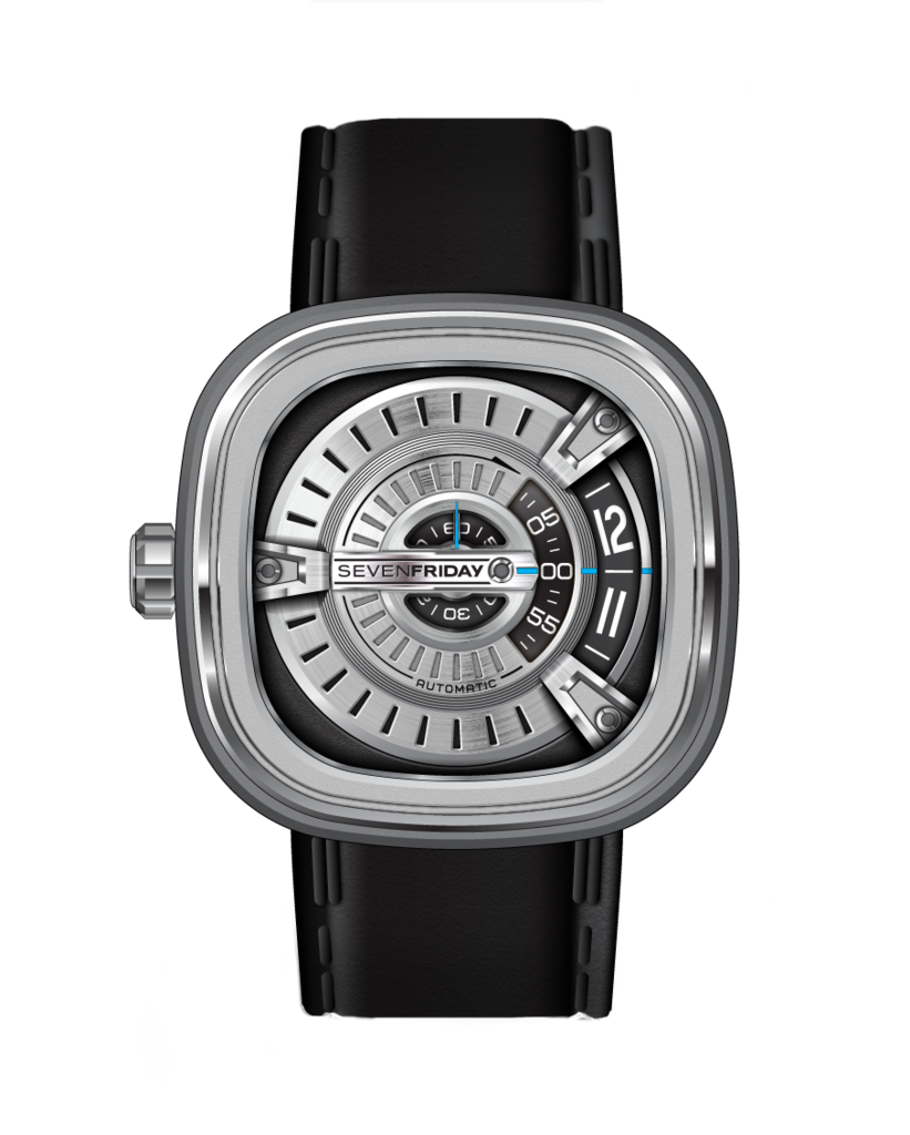 

Часы наручные мужские SEVENFRIDAY SF-M1/01 с автоподзаводом, Швейцария (дизайн напоминает авиационную турбину)