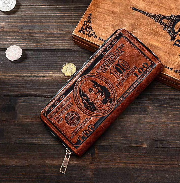 Мужской клатч портмоне 100$ Темно-коричневыйНет в наличии