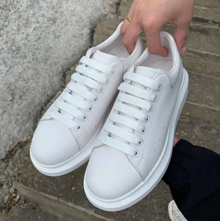 

Александр Маккуин Oversized Sneakers Triple White | кроссовки женские полностью белые кожаные осенние/весенние 38eur - 24.5cm, Белый