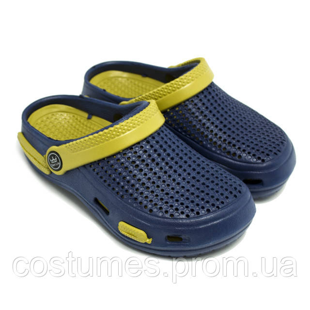 

Сабо детские кроксы "Like Crocs" (30,31,32,33,34,35) Сине-горчичные W14052020-7