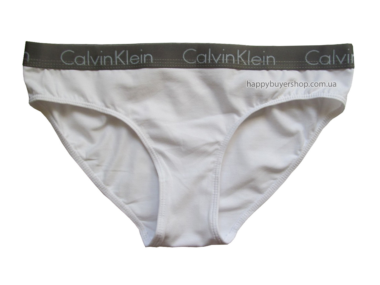 

Женские слипы Calvin Klein Radiant с узким серебристым поясом белые SIZE S, Белый