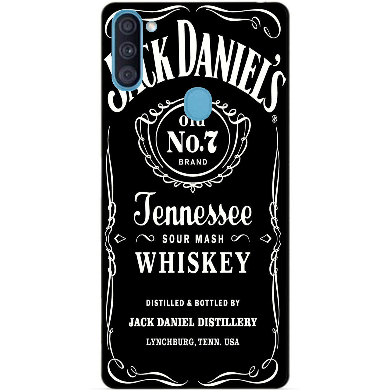 

Силиконовый бампер чехол для Samsung A11 с рисунком Jack Daniels, Разные цвета