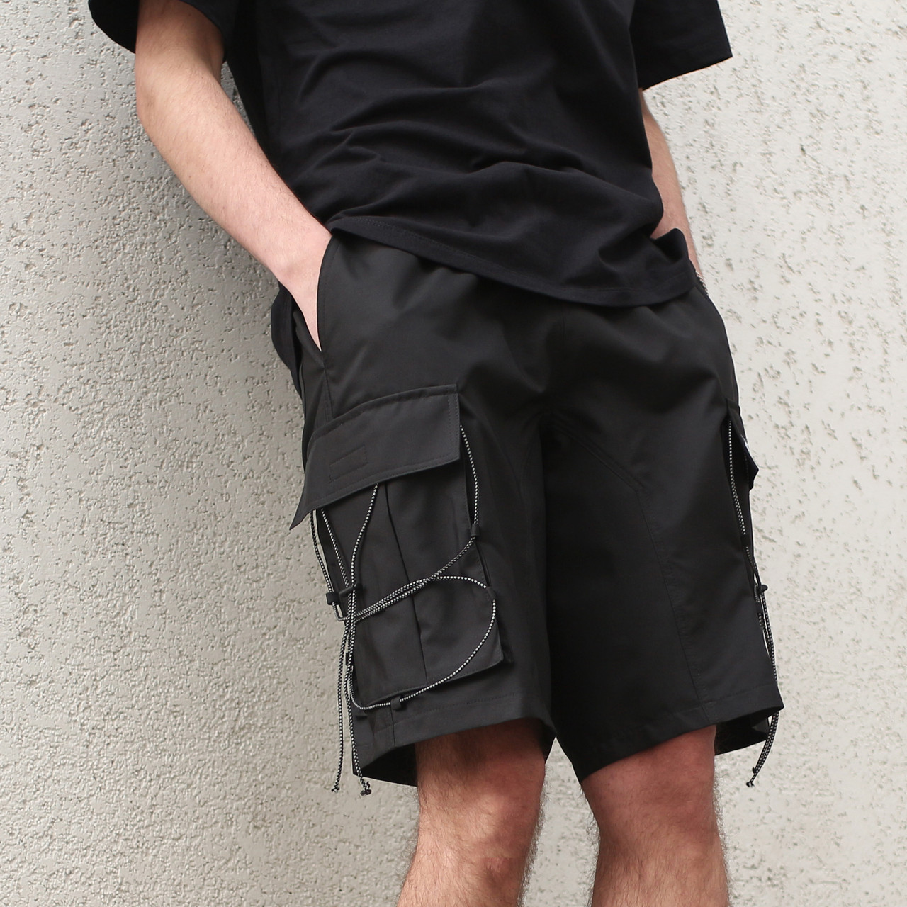 Шорти карго чорні чоловічі з рефлективний шнуром Мейсон (Mason) від бренду ТУР  - Фото 2