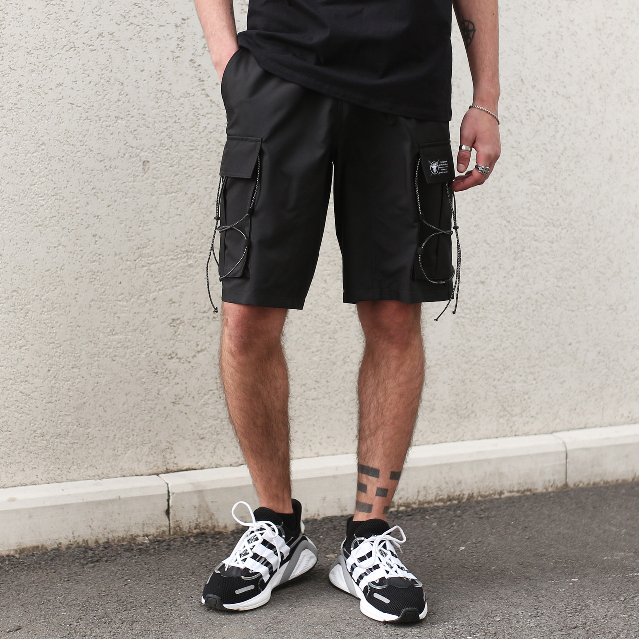 Шорти карго чорні чоловічі з рефлективний шнуром Мейсон (Mason) від бренду ТУР  - Фото 3
