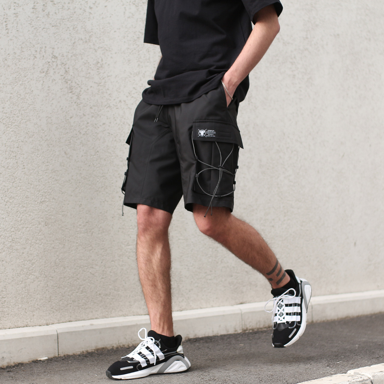 Шорти карго чорні чоловічі з рефлективний шнуром Мейсон (Mason) від бренду ТУР  - Фото 4