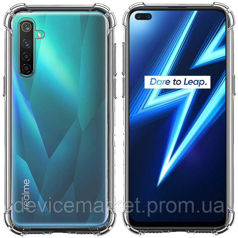 

TPU чехол GETMAN Ease с усиленными углами для Realme 6 Pro, Прозрачный / transparent