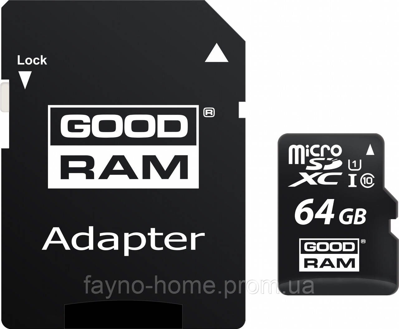 

Карта пам'яті GoodRam microSDXC 64GB Class 10 UHS I (M1AA-0640R12) + SD адаптер (6475884)