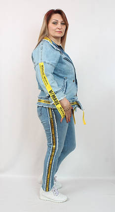 Стильный джинсовый костюм Triesta Турция  рр 50-64, фото 2