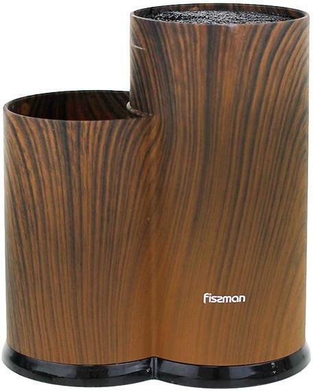 

Подставка-колода Fissman Dark Wood для кухонных ножей и ножниц 23х11х11см, двойная