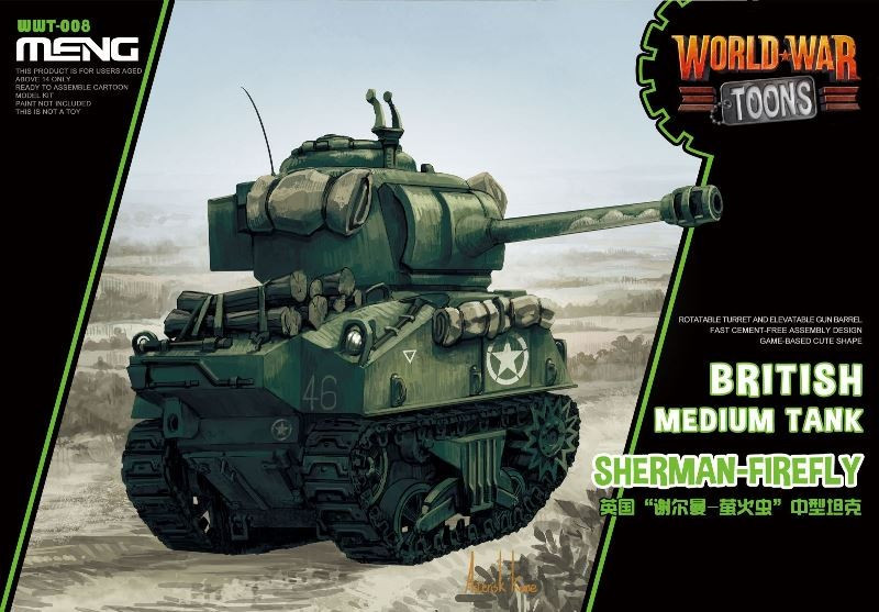 

Sherman Firefly британский средний танк(World War Toons series). MENG MODEL WWT-008