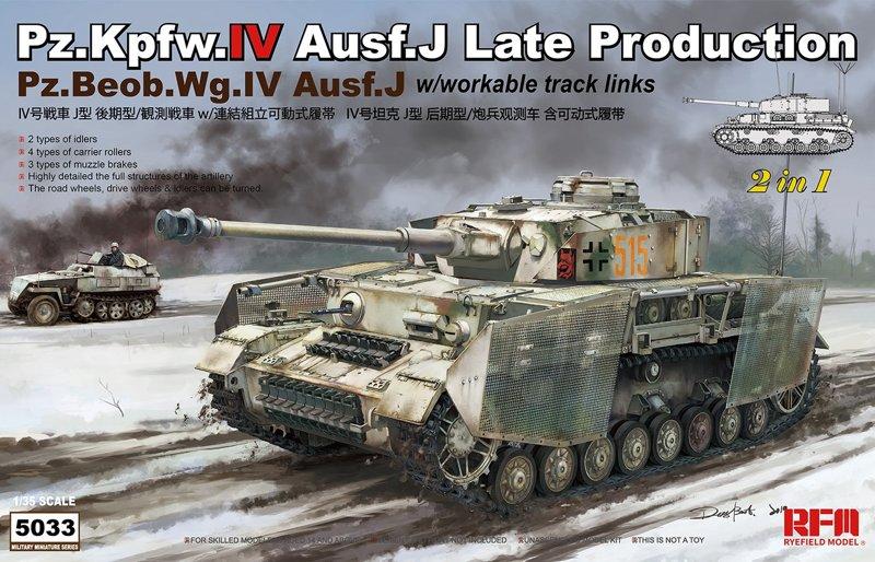 

Pz. Kpfw. IV Ausf. J Late Production Pz. Beob. Wg. IV Ausf. J 2 in 1. 1/35 RFM RM-5033