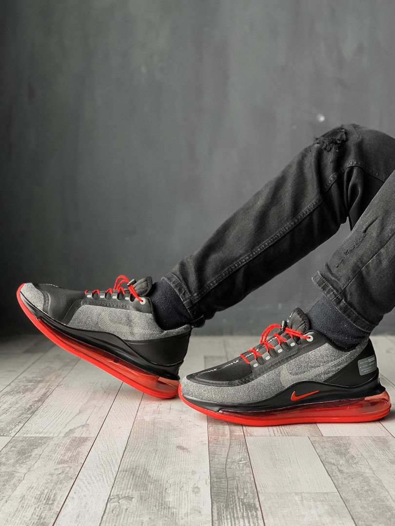 

Мужские кроссовки в стиле Nike Air Max 720 grey/red (Реплика ААА), Серый;черный;красный