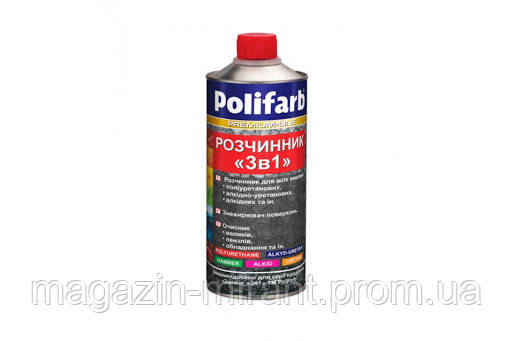 

Растворитель 3в1 Polifarb 0,4л (Растворитель для краски,Полифарб)