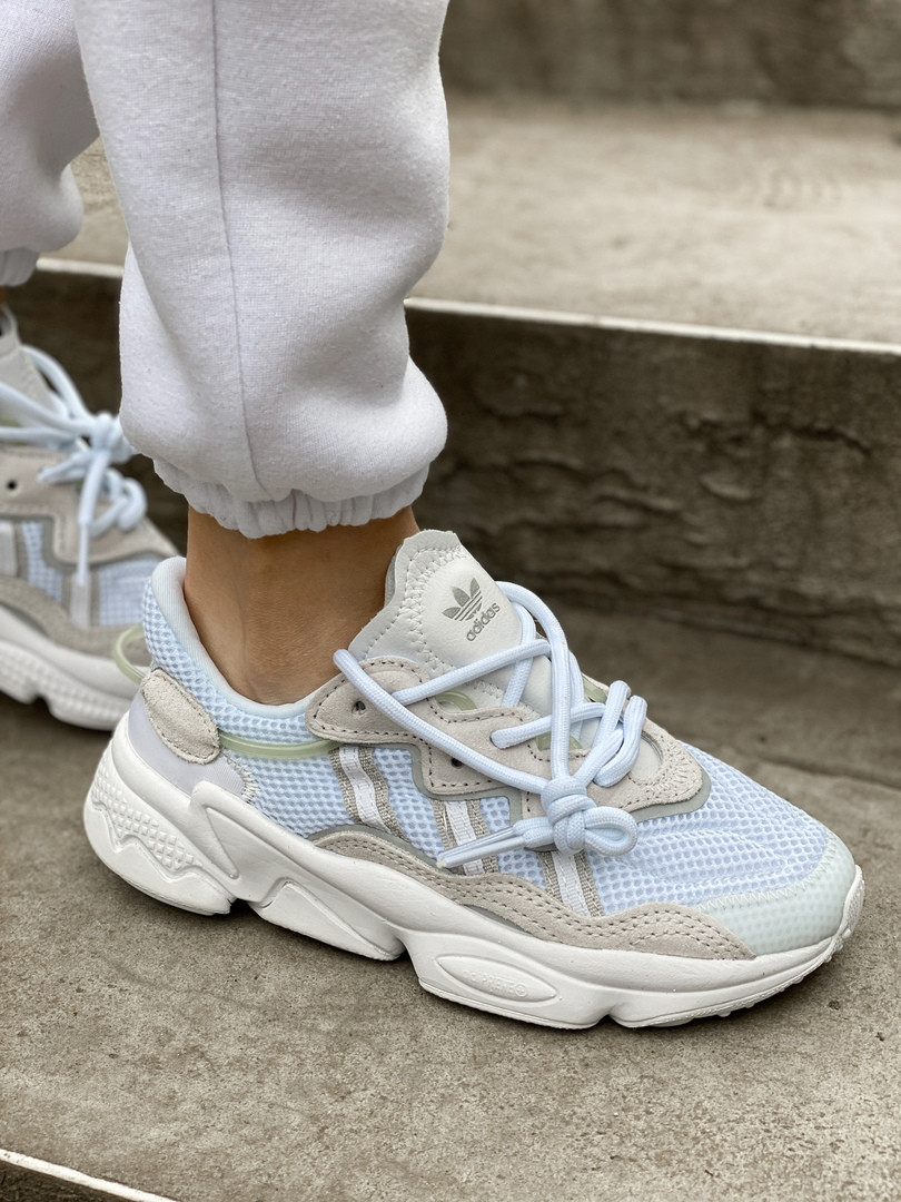 

Женские кроссовки Adidas Ozweego бежевые, Адидас Озвиго, замша, сетка, код PL-0400 39