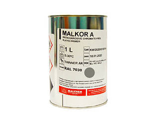Грунт алкідний MALCHEM MALKOR A антикорозійний RAL 7030 - сірий 1л
