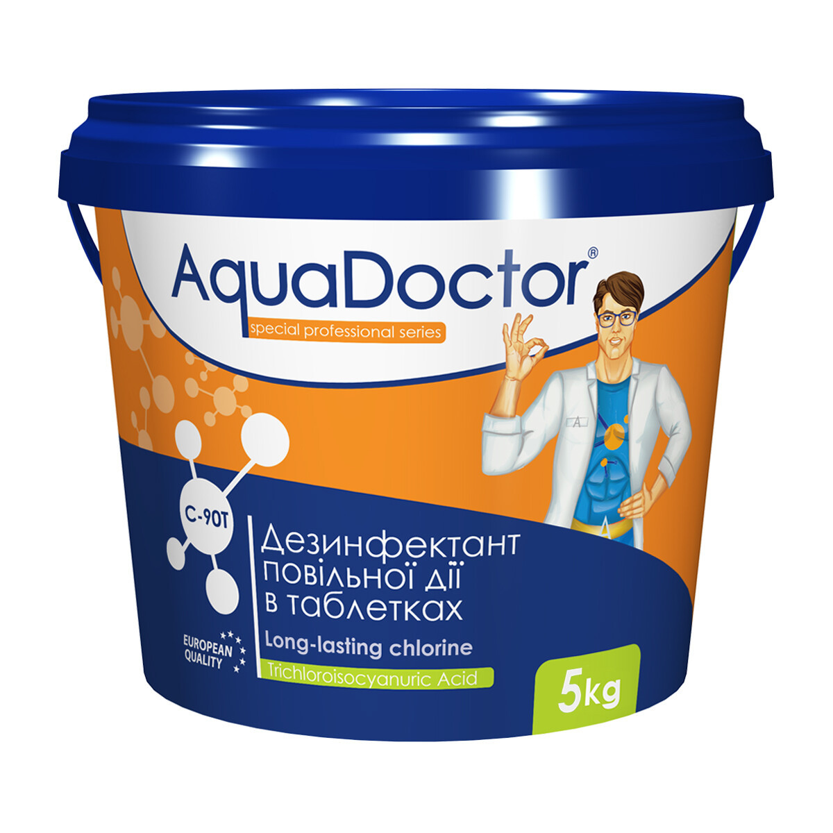 

Средство для дезинфекции воды бассейна хлор медленный AquaDOCTOR, 1 кг (в таблетках по 200 гр)
