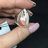 Родохрозит кільце крапля з натуральним каменем родохрозит в сріблі. Кільце з родохрозитом. Розмір 18,7. Індія, фото 3