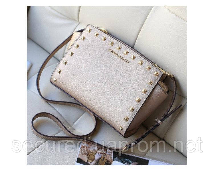 

Cумка -crossbody в стиле Michael Kors Selma (3233) gold, Золотистый