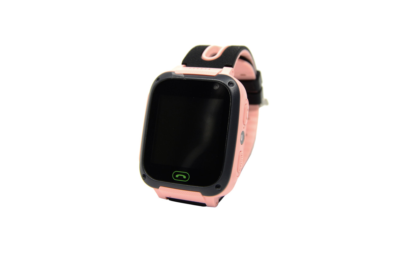 Дитячий розумний годинник-телефон з GPS, кнопкою SOS Smart Watch F2 з ліхтариком рожевий