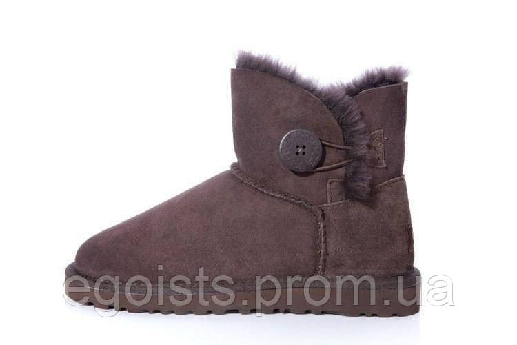 

Женские UGG Mini Bailey Button "Chocolat", женские угги австралия классические мини оригигал 38