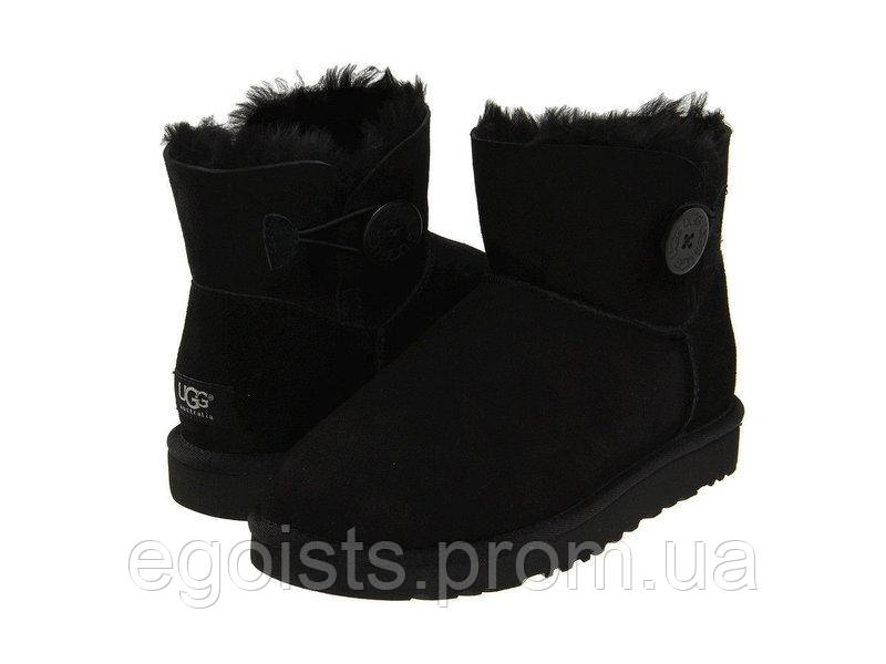 

Женские UGG Mini Bailey Button Black, женские угги австралия классические мини черные оригигал 37